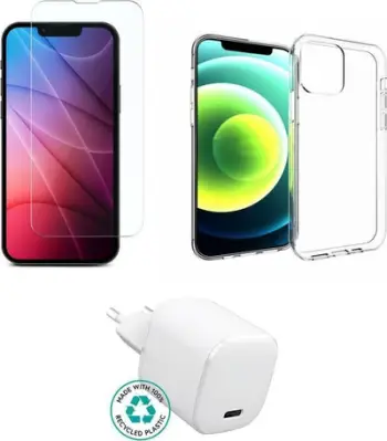 Set aksesorësh ESTUFF ES-KIT-IPH13PRO, për iPhone 13 Pro, mbrojtës transparent, aksesor karikimi