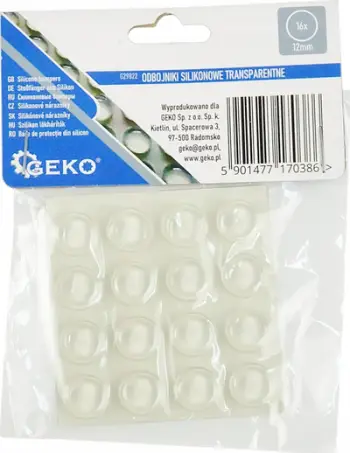 Jastëk silikoni mbrojtës për derë, vetëngjitës, 12mm, 16 copë, transparent