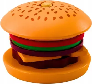 Lodër druri hamburger i palosshëm, 8 pjesë, me 10 receta, shumëngjyrëshe