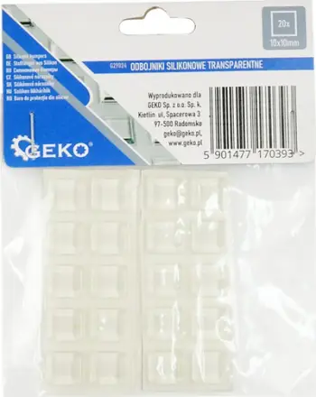 Jastëk silikoni vetëngjitës Forer G29824, katror 10x10mm, set 20 copë, transparent