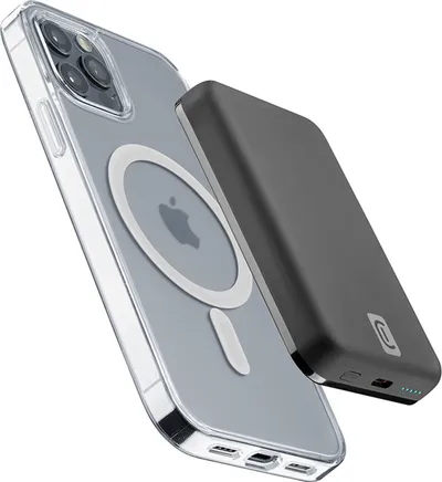 Power bank Cellularline Mag 5000, 5000mAh, wireless magnetik, i zi - 2