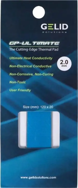 Jastëk termik Gelid Solutions GP-Extreme TP-GP05-D, 120 x 20mm, trashësi 2.0mm, 12W