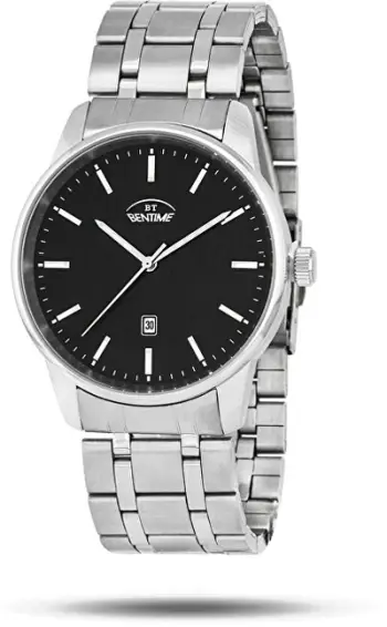 Orë dore për meshkuj Bentime 007-9MA-PT210346B, e argjendtë/zezë