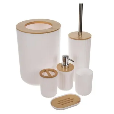 Set aksesorësh modernë për banjo, zezë/gri/bardhë. UNIMIKS - 2