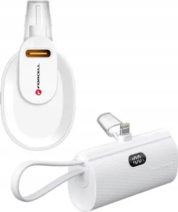 Power bank Forcell F Energy, 5000mAh, 20W, i bardhë
