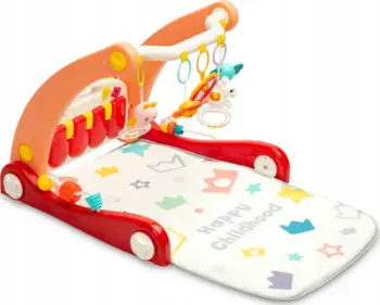 Lodër ecëse muzikore Toyz Colors 2 në 1, tapet loje, shumëngjyrëshe