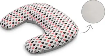 Jastëk ushqyerje Sensillo Nursing Pillow Hearts, pambuk, ngjyrë gri