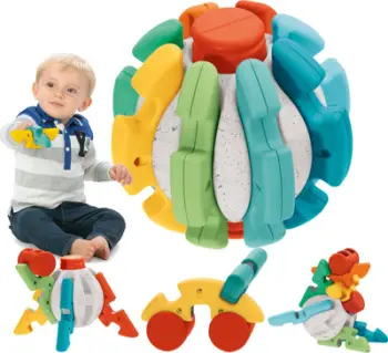 Lodër edukative Chicco 2in1 Transform a Ball ECO Plus, sorter formash, puzzle grumbullues, shumëngjyrëshe