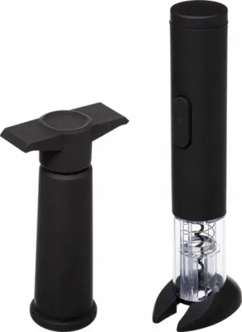 Set aksesorësh për verë Black Bartender, 3 copë, plastikë, i zi