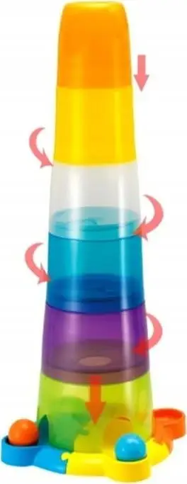Lodër edukative Smily Play Tower with Balls, 6 pjesë, me toptha shumëngjyrëshe