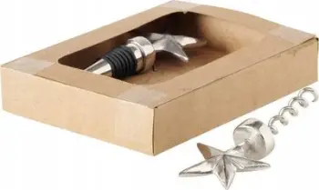 Set aksesorësh vere Boltze Home Sterni, tapë shisheje dhe hapëse, alumin nikeli, ngjyrë argjendi