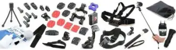 Set aksesorësh Xrec XXL për GoPro Hero4, mbajtëse dhe monta, i zi