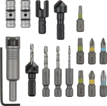 Set aksesorësh Wolfcraft Flip Bit WF3086000, mbajtës universal 1/4"