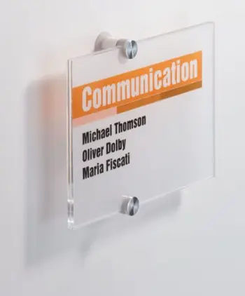 Tabelë informative Durable Crystal Sign, 210x148mm, akrilik transparent