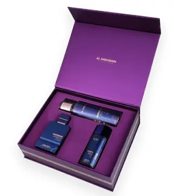 Set Al Haramain Amber Oud Dubai Night, EDP, 75 ml + EDP, 30 ml + sprej aromatik për trup, 250 ml