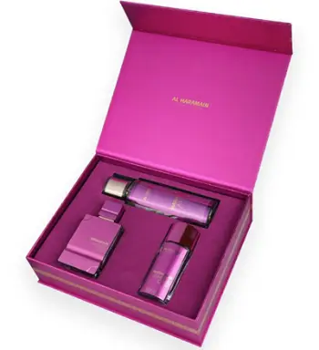 Set Al Haramain Amber Oud Ultra Violet, EDP, 75 ml + EDP, 30 ml + sprej aromatik për trup, 250 ml