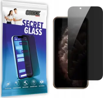 Mbrojtëse ekrani GrizzGlass SecretGlass për Apple iPhone X, xham i temperuar, privatësi
