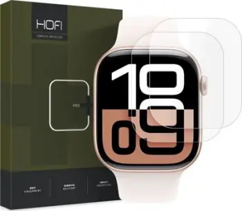 Mbrojtëse ekrani Hofi Hydroflex Pro+ për Apple Watch 10, 42mm, paketë 2 copë, transparente