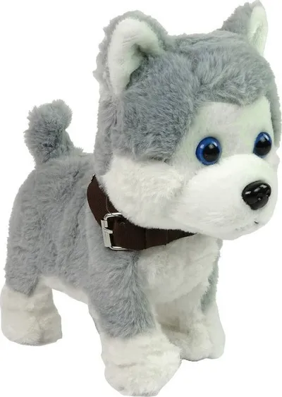 Lodër interaktive qenush Husky, pelush, me tinguj dhe lëvizje, shumëngjyrëshe - 3