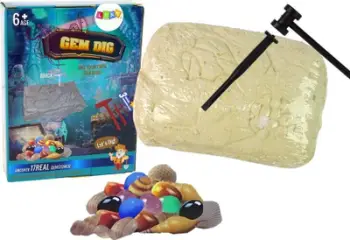 Set arkeologjik Gemstone Mine, lojë gërmimi, edukativ për fëmijë, shumëngjyrësh