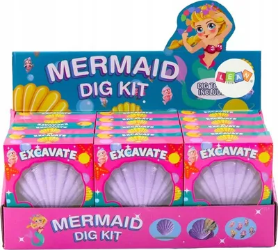 Set arkeologjik Mermaid in a Shell, me daltë dhe furçë, lodër edukative - 2