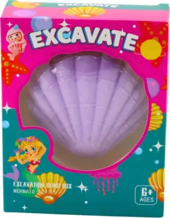 Set arkeologjik Mermaid in a Shell, me daltë dhe furçë, lodër edukative