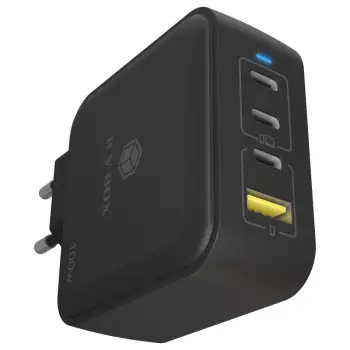 Karikues muri USB-C/USB-A ICYBOX IB-PS1040-PD 100W GaN, 4 porta, i zi