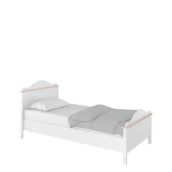 Krevat LUNA LN-08 me hapësirë magazinimi dhe dyshek, bardhë, rozë