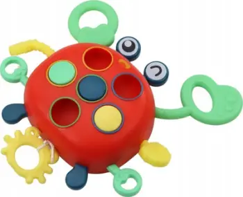 Lodër kafshuese sensoriale Leantoys Crab, interaktive, për foshnje, e kuqe
