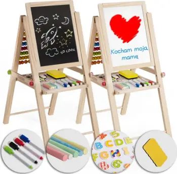 Tabelë për fëmijë Ricokids Foldable Magnetic Chalk Board, e palosshme, magnetike, shumëngjyrëshe