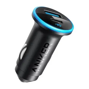 Adapter telefoni për vetura Anker 323 / 52.5W / 3A / IQ 3.0 Fast Charge / USB‑A & USB‑C – Zezë
