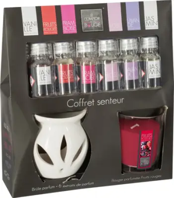 Set aromatik Atmosphera Fragrance Oil, 6 vajra me djegës qiriri, i kuq