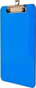Tabelë shënimesh Tetis A5 me klips metalik, plastike transparente, blu