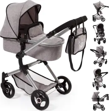 Lodër karrocë për kukulla Bayer Design Neo Vario, e hirtë