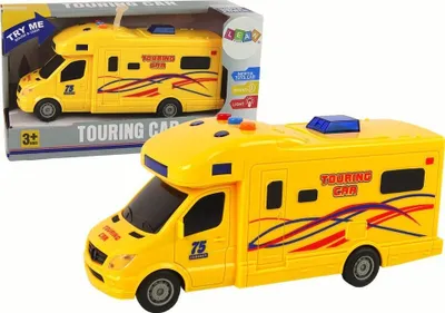 Lodër kamper makinë Auto Camper Trip, fërkim drive, drita dhe zë, e verdhë - 1