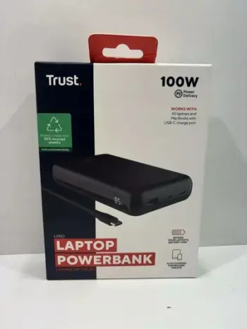 Powerbank Trust Laro, 100W, 2x USB-C 1x USB-A, i zi