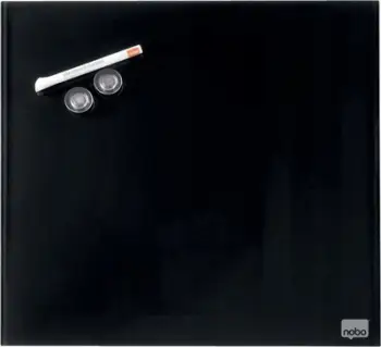 Tabelë xhami magnetike Nobo Glass, 300 x 300mm, e zezë