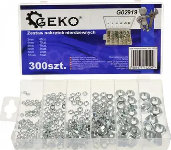 Set arra GEKO 300 copë, çelik inox, madhësi M3 M10