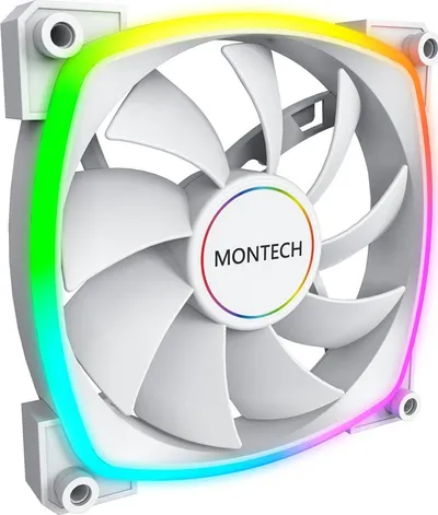 Ventilator PC Montech AX120 PWM, 120mm, ARGB, i bardhë - 1