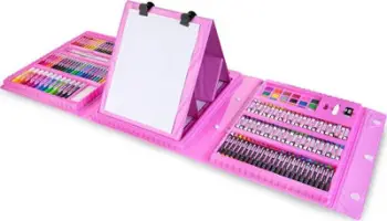 Set arti Easy II 208 copë, deluxe, me kuti portative, rozë