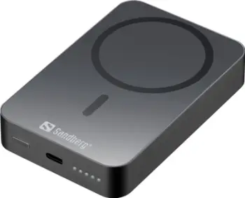 Powerbank wireless Sandberg Magnet ALU, 10000mAh, 20W, gri