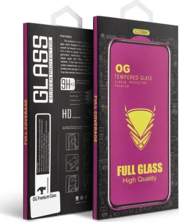 Mbrojtëse ekrani OG Premium për iPhone 14 Pro Max, xham i temperuar, e zezë