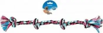 Lodër litar për qen Duvo+ Toy Rope, 4 nyje, 55cm, shumëngjyrëshe