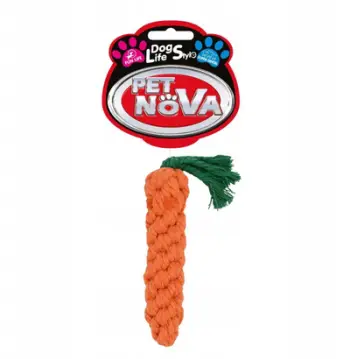 Lodër litar për qen Pet Nova Carrot Rope, pambuk natyral, pastrim dhëmbësh, shumëngjyrëshe
