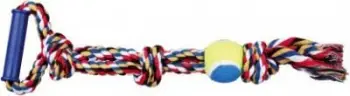 Lodër litar për qen Trixie Rope Cotton With Ball, 50cm, me top tenisi