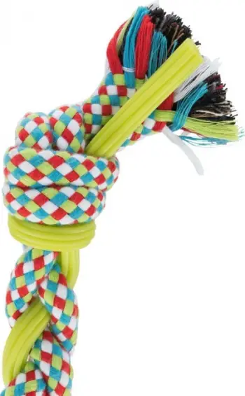 Lodër litar për qen Trixie Rope, pambuk dhe TPR, 50 cm, shumëngjyrëshe