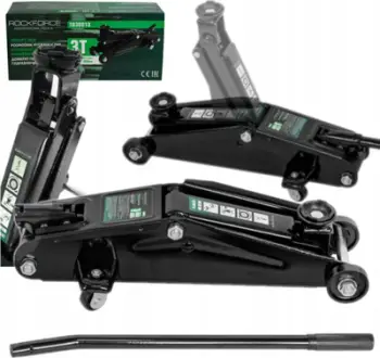 Krik hidraulik Rockforce RF-T830013, 3T, me rrota, i kuq