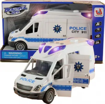Lodër makinë policie Police Car, drita, tinguj, me bateri