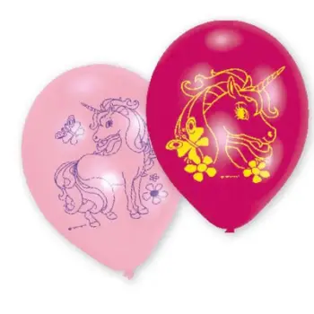 Set balonash Unicorn, 6 copë, 23cm, shumëngjyrëshe