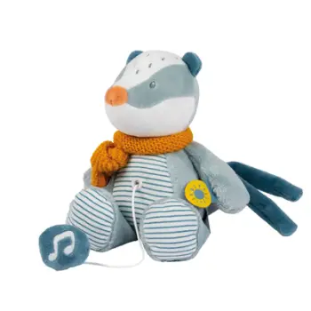 Lodër me muzikë Nattou Badger Felix, 22cm, e kaltër